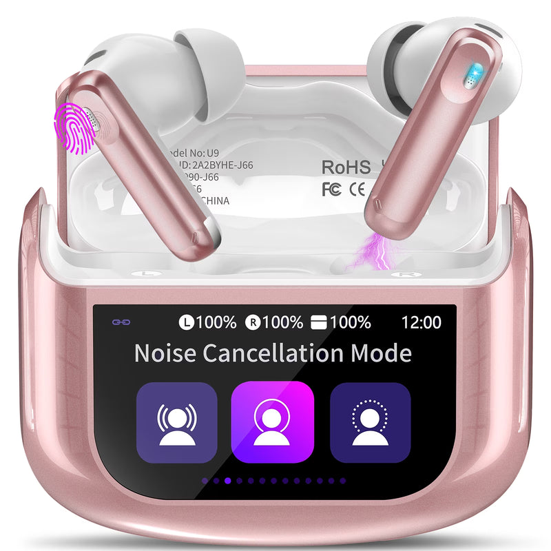 Touch Screen Wireless Earbuds, Bluetooth 5.4 Ear Buds with Multifunctional with ENC Noise Cancelling Micclear Calls Earphones, 48H Bass Stereo Headphones, IP7 Waterproof Headphones for Workout